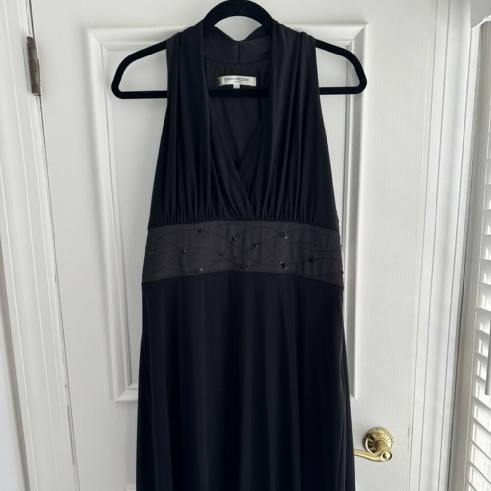 Evan Picone Women's Black Party Dress with Sparkly Waist